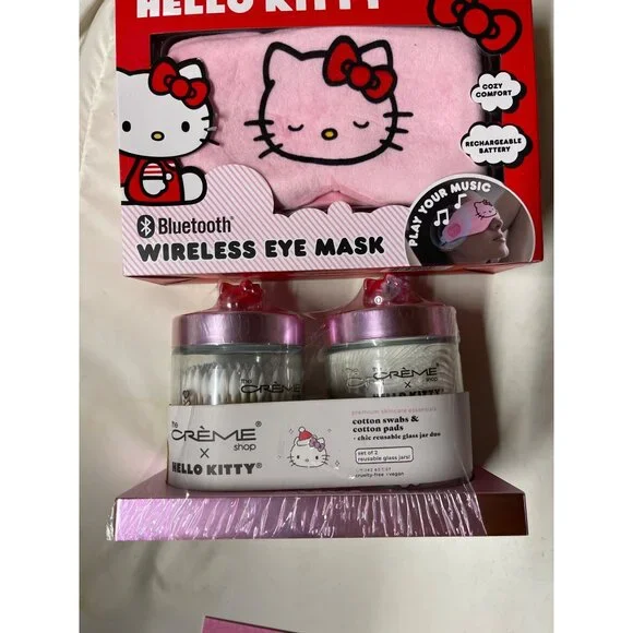 Hello Kitty Bluetooth Eye Mask & Beauty Set with Mirror - Lot of 7 New - Picture 4 of 4